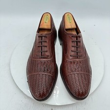 Sapato social Oxford Salvatore Ferragamo masculino tamanho 10.5D couro marrom tecido biqueira comprar usado  Enviando para Brazil