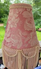 Abajur estilo vitoriano rosa floral abajur frisado franja de renda quarto den elegante  comprar usado  Enviando para Brazil