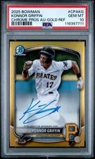 2025 Bowman Chrome Auto Konnor Griffin #CPA-KG OURO Refrator/50 PSA 10 GEM, usado comprar usado  Enviando para Brazil