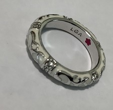Anel folheado a ródio Lauren G Adams esmalte branco transparente Cz’s (17) tamanho 6 comprar usado  Enviando para Brazil