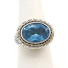 Anel de cabo Andrea Candela prata esterlina ouro 18k topázio azul tamanho 7 comprar usado  Enviando para Brazil