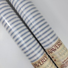 2 rolos duplos vintage Waverly azul denim listras brancas 20,5 x 11 jardas cada, usado comprar usado  Enviando para Brazil