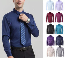 Camisa De Hombre De Vestir Moda Ropa Manga Larga Negocios Elegante Nuevo Casual comprar usado  Enviando para Brazil