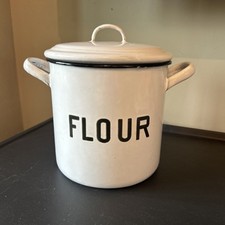 Vintage enamel flour for sale  REIGATE