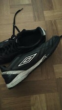 Usado, Original Black Leather Umbro Soccer Sneakers Size 44 Scally Muscle Gym Gear comprar usado  Enviando para Brazil