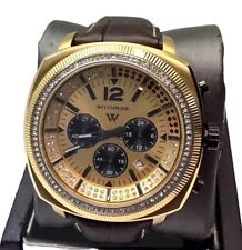 Relógio cronógrafo masculino Wittnauer tom dourado cristal acentuado Francisco Chrono-D comprar usado  Enviando para Brazil