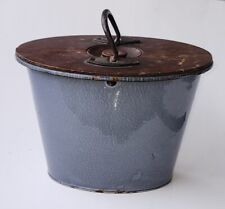 Esmalte antigo 1888 granito cinza oval transportador de manteiga EXTREMAMENTE RARO comprar usado  Enviando para Brazil