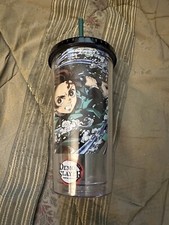 Copo de acrílico Demon Slayer com tampa e canudo comporta sem BPA 16 oz comprar usado  Enviando para Brazil