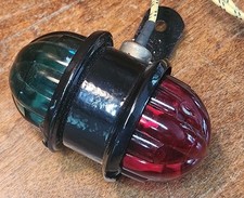 Lentes de vidro vintage Metal Products Inc. Boat Bow Lights vermelho e verde. comprar usado  Enviando para Brazil