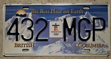 🇨🇦 CANADA BRITISH COLUMBIA LICENSE PLATE 2010 OLYMPIC VANCOUVER na sprzedaż  PL