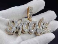 Pingente masculino corte redondo personalizado nome suave moissanita prata esterlina 925 comprar usado  Enviando para Brazil