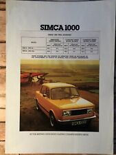 Simca 1000 car for sale  COLCHESTER