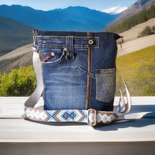 Upcycling jeanstasche cross gebraucht kaufen  Dortmund