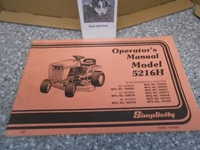 Simplicity operators manual for sale  Shrewsbury