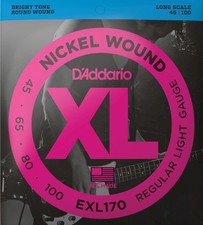 Cordas de baixo elétrico D'Addario EXL170 XL níquel ferida 45-100, usado comprar usado  Enviando para Brazil