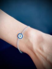 Handmade Turkish 925 Sterling Silver Evil Eye Bracelet Greek Eye, usado comprar usado  Enviando para Brazil