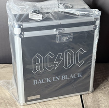 AC/DC Vaultz Back in Black Vinyl Record Storage Box Empty LP Case with Lock comprar usado  Enviando para Brazil