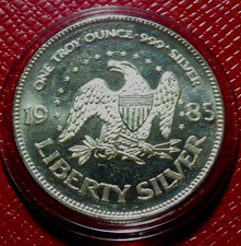 Usado, 1985 Eagle & Liberty Bell Round-A-Mark-Liberty Silver 1 onça troy.999 prata fina comprar usado  Enviando para Brazil