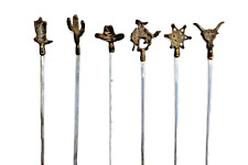 Espetos de aço inoxidável vintage 6 American Western churrasqueira shish kabob latão comprar usado  Enviando para Brazil