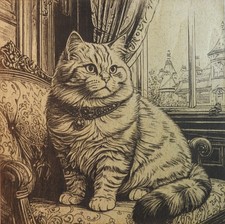 Pirografia legno. gatto usato  Monteleone Sabino