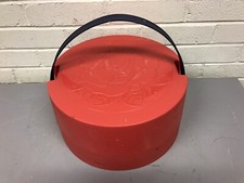 RETRO VINTAGE ARTESANATO REDONDO VERMELHO PLÁSTICO MANIPULADO ARTISTA RACK DE PINTURA ORGANIZADOR CADDY comprar usado  Enviando para Brazil