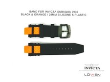 Autêntica pulseira de relógio Invicta Subaqua 0936 preta silicone e laranja plástico 28 mm comprar usado  Enviando para Brazil