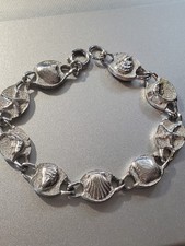 Pulseira multicolorida vintage náutica/vida marinha/praia tema reversível elos de metal fundido comprar usado  Enviando para Brazil