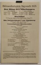 Bayreuth festival 1925 d'occasion Bayreuth festival 1925 d'occasion  Paris XII