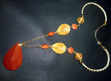 COLLANA-NECKLACE-HALSKETTE di Capim Dourado con pietra del sole/sunstone  C07 comprar usado  Enviando para Brazil