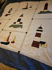 JC PENNEY Farol Náutico 70"X70" Capa, Cama, Parede, Mesa, Cama de Dia, Tapeçaria comprar usado  Enviando para Brazil