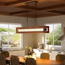 Iluminación de isla de cocina de madera rectangular Glimchase 39,4, granja lineal rústica. segunda mano  Embacar hacia Mexico