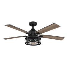 VENTILADOR DE TETO REVERSÍVEL PRETO INDUSTRIAL PAPAGAIO TIO 52" LUCKNOW COM ILUMINAÇÃO comprar usado  Enviando para Brazil