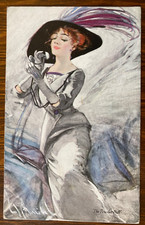 VANIDADES BARRIBALES Arte Antiguo 1912 HENDERSON Postal POLVO Glamorosa Deco Dama segunda mano  Embacar hacia Mexico