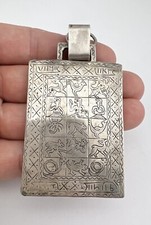 Temprano Egipcio Revival Bajo Grado Plata Zar Amuleto Jeroglífico Grabado comprar usado  Enviando para Brazil
