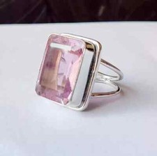 Anel feminino de quartzo rosa prata esterlina 925 feito à mão anel boêmio todos os tamanhos C 199 comprar usado  Enviando para Brazil