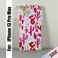 Capa projetada para iPhone 13 Pro Max - Flores de cacto rosa em um fundo branco comprar usado  Enviando para Brazil