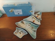 Rzadki Portmeirion Raymond Briggs The Snowman 4-sekcyjny ceramiczny serwer drzew w pudełku na sprzedaż  Wysyłka do Poland