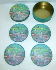Coaster Cortiça Quente Fria Mesa Proteção Natureza Paisagem Urbana Estampa Verde Conjunto de 4 comprar usado  Enviando para Brazil