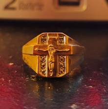 Mens gold cross for sale  Plant City
