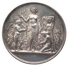 INÍCIO BAIXO! Medalha de prata da França Gironde Horticultural Society 1880 por Borrel comprar usado  Enviando para Brazil