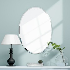 NXHOME ESPELHO DE PAREDE OVAL VAIDADE BANHEIRO CHANFRADO SEM MOLDURA - PRATA, usado comprar usado  Enviando para Brazil