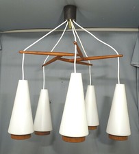 Candelabro 5 luzes anos 50 meados do século modernista vidro teca comprar usado  Enviando para Brazil