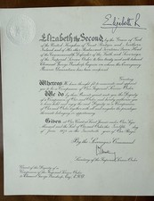 British royal document for sale  JUNIPER GREEN
