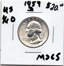 Moeda de prata 1959 D dólar americano 1/4 - BU, usado comprar usado  Enviando para Brazil