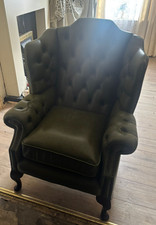 vintage leather chairs wingback for sale  STAFFORD