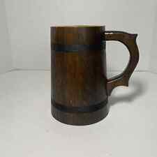 Caneca de cerveja de madeira Tankard com acabamento de corda feita à mão renascentista viking rústica comprar usado  Enviando para Brazil