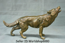 Escultura antiga chinesa de bronze 9,6 pol. cobre Feng Shui animal lobo lobos estátua comprar usado  Enviando para Brazil