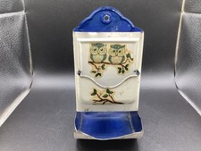 Caja fuerte vintage para colgar en la pared de hojalata - Búhos con interior azul segunda mano  Embacar hacia Mexico