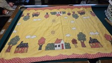 Colcha de retalhos feita à mão vintage dupla face cottage core farmhouse ec 54x41 comprar usado  Enviando para Brazil
