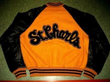 Usado, Jaqueta de couro Back Street Crawler manga estádio L laranja preta blusa jumper comprar usado  Enviando para Brazil